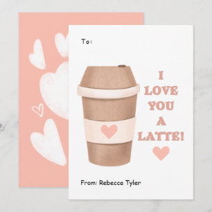 Jag Kärlek er en Rosa Valentines day i latte Class Julkort