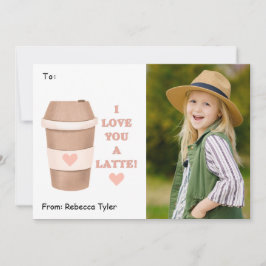 Jag Kärlek er ett latte Classroom Foto Valentines Julkort