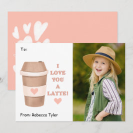 Jag Kärlek er ett latte Classroom Foto Valentines Julkort