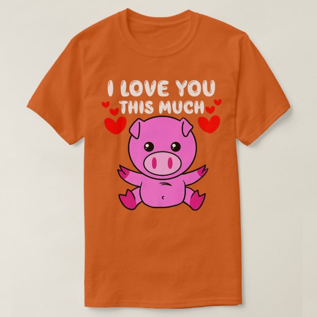Jag Kärlek er hans mycket Cute Gris Hug Valentines T Shirt (Design framsida)