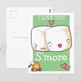 Jag Kärlek er mer Kawaii Marshmallow Vykort