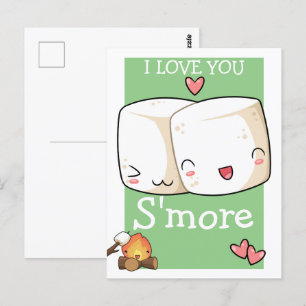 Jag Kärlek er mer Kawaii Marshmallow Vykort