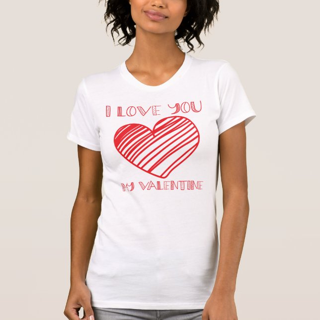 Jag Kärlek er min Valentine Valentines day T Shirt (Framsida)