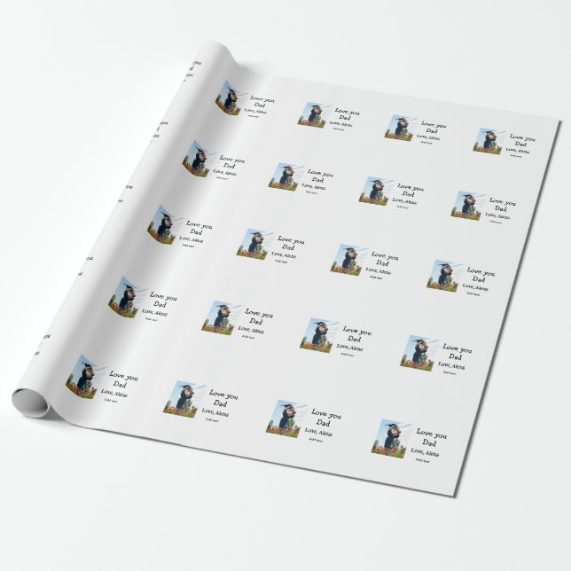 Jag kärlek er pappa fars dag elegant lägg till bil presentpapper (Utrullad)