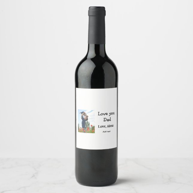 Jag kärlek er pappa fars dag elegant lägg till bil vinflaska etikett (Framsida)