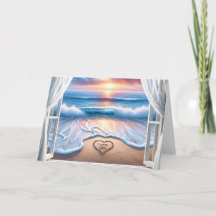 Jag Kärlek er text i Beach Sand på årsdagen Kort