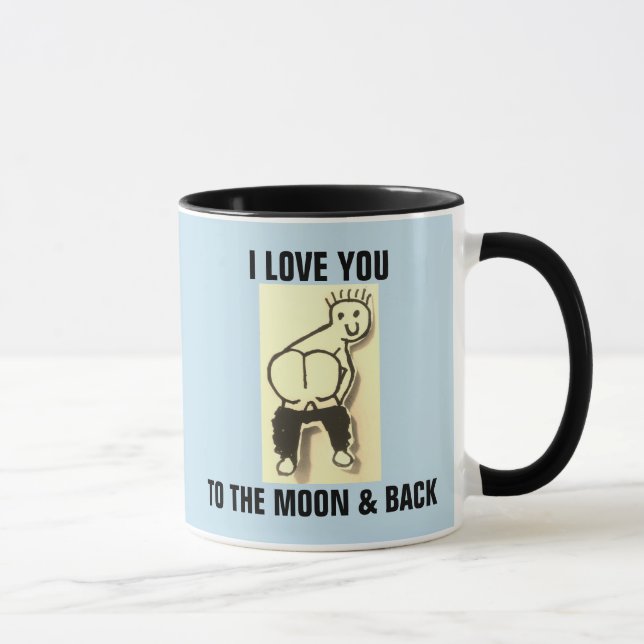 JAG KÄRLEK ER TILL MÅNE & BAKKS BUTT GUY COFFEE MU MUGG (Höger)