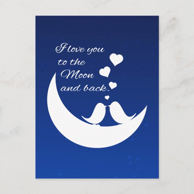 Jag Kärlek er till Måne och bak Vykort (Framsida)