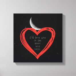 Jag kärlek er till måne och kanvastrycket canvastryck