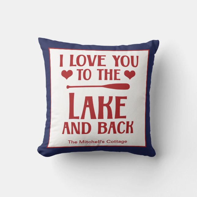 Jag Kärlek er till Sjö och bak - Valentines day Kudde (Framsida)