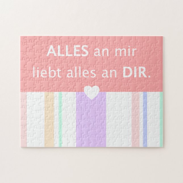 Jag kärlek er tyska fras som säger citat om Kärlek Pussel (Horisontell)