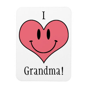 Jag Kärlek farmor! Cute Heart Smilie Magnet