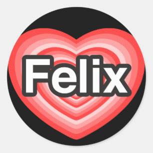 Jag kärlek Felix. Jag kärlek du Felix. Hjärta Runt Klistermärke