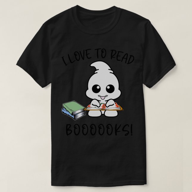 JAG KÄRLEK FÖR ATT LÄSA BOOOKS FUNNY GHOST T SHIRT (Design framsida)
