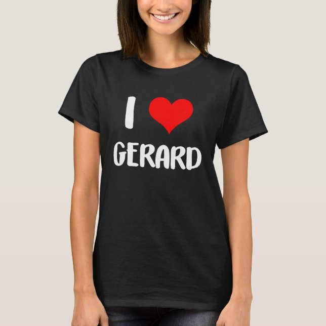 Jag kärlek GERARD-valentin dams hjärta T Shirt (Framsida)