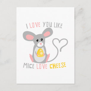 Jag Kärlek gillar du Mice Kärlek Cheese Vykort