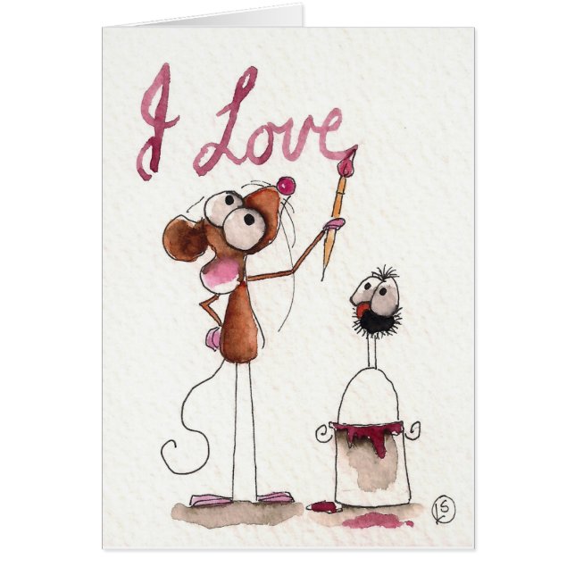 Jag kärlek... hälsningskort (Framsidan)