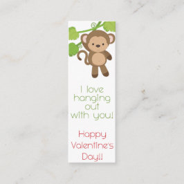 Jag kärlek hänger med dig! Valentine Bookmark Mini Visitkort