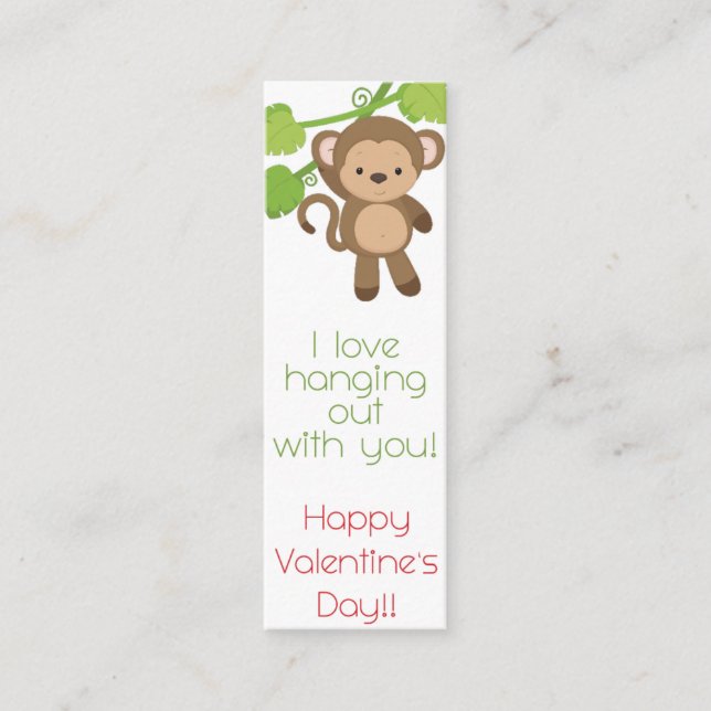 Jag kärlek hänger med dig! Valentine Bookmark Mini Visitkort (Framsida)