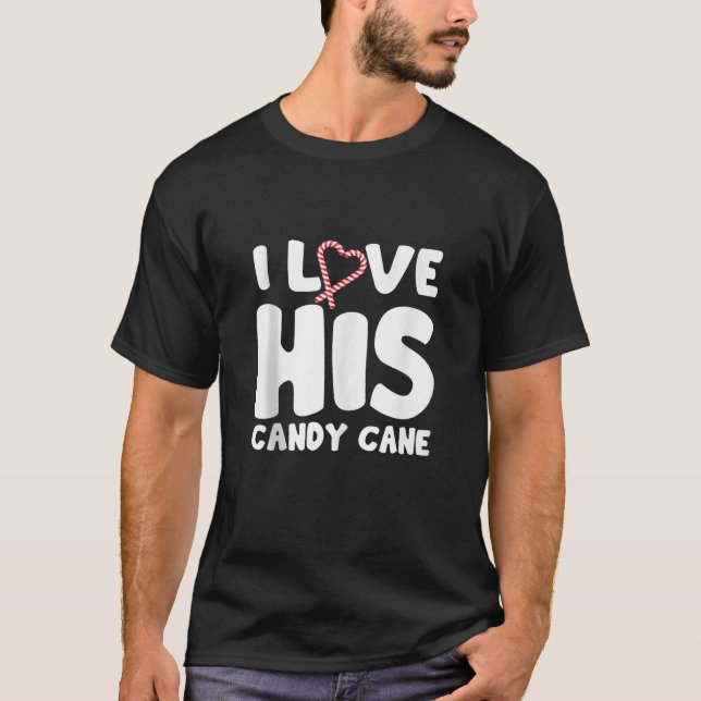 Jag Kärlek Hans Candy cane gillar att hennes kanin T Shirt (Framsida)