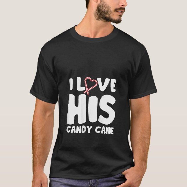 Jag Kärlek Hans Candy cane gillar att hennes kanin T Shirt (Framsida)