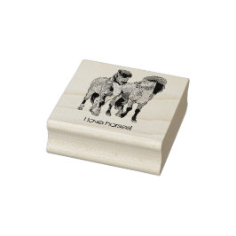 Jag kärlek hästar! Cute isländska ponnyer Stämpel