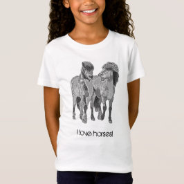 Jag kärlek hästar! Cute isländska ponnyer T Shirt