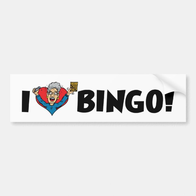 Jag Kärlek Heart Bingo! - Bingo Älskare Bildekal (Framsidan)