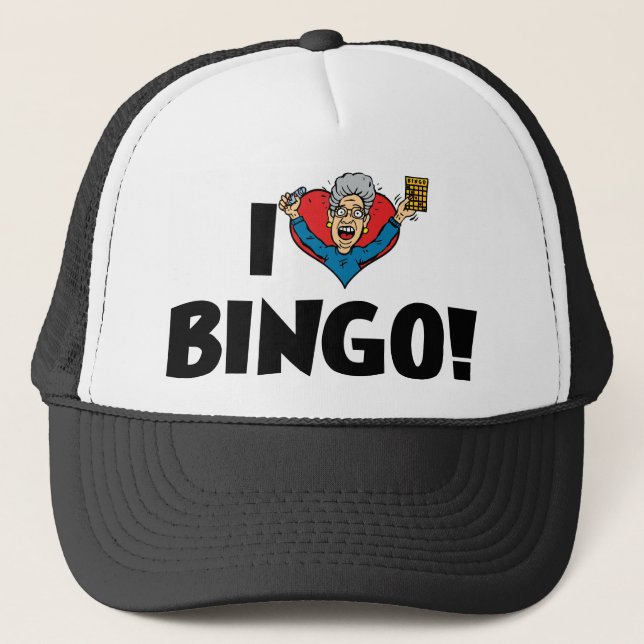 Jag Kärlek Heart Bingo! - Bingo Älskare Keps (Framsida)
