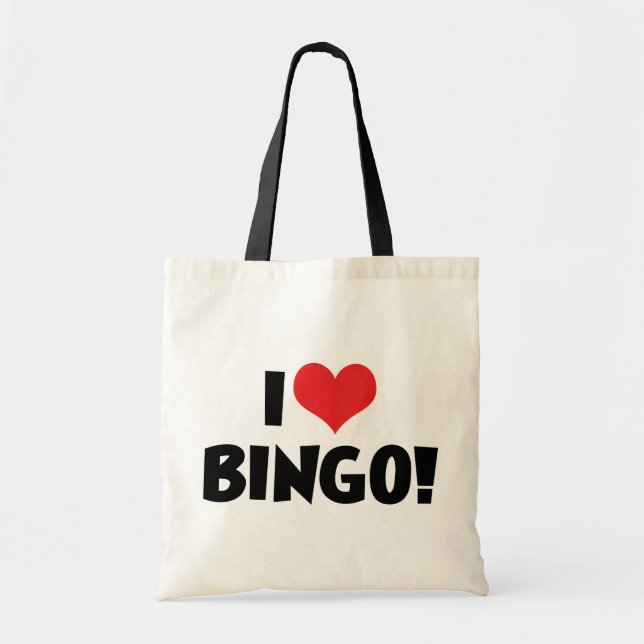Jag Kärlek Heart Bingo! - Bingo Älskare Tygkasse (Framsidan)
