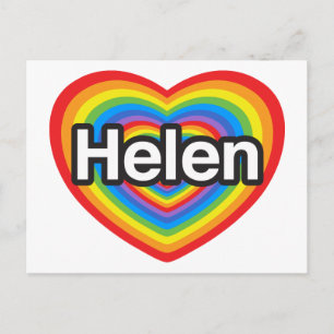 Jag kärlek Helen. Jag kärlek du Helen. Hjärta Vykort