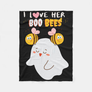 Jag Kärlek hennes boo Bees Funny Halloween Couple Fleecefilt