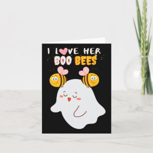 Jag Kärlek hennes boo Bees Funny Halloween Couple Kort
