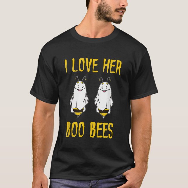 Jag Kärlek Hennes Boo Bees Ghost Outfit Manar Funn T Shirt (Framsida)
