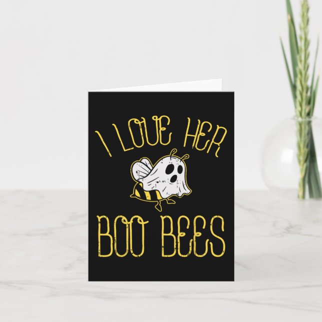 Jag Kärlek Hennes boo Bees Par Halloween Vuxen Cos Kort (Framsida)