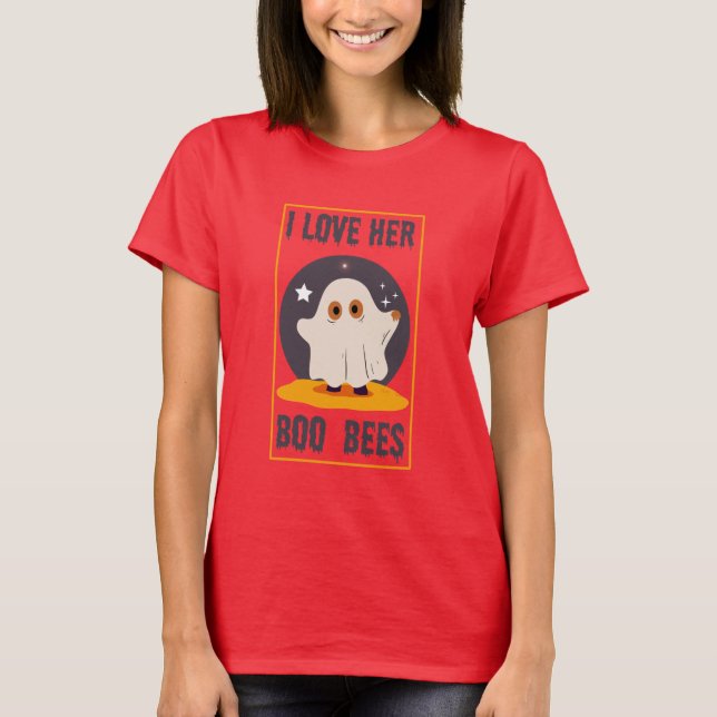 Jag kärlek hennes boo Bes Halloween T Shirt (Framsida)