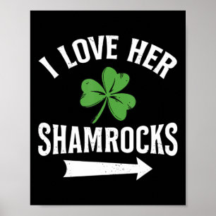 Jag Kärlek hennes Shamrocks St. Patrick's Day par Poster