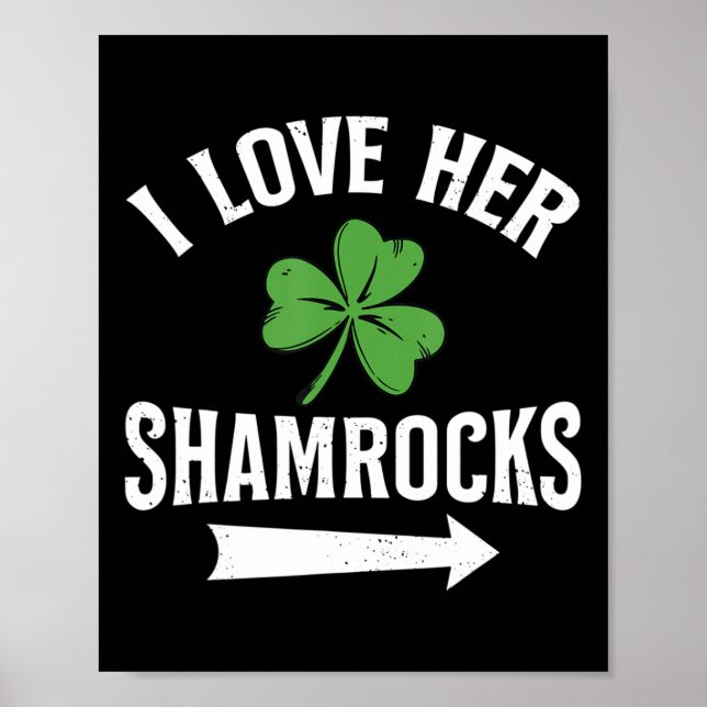Jag Kärlek hennes Shamrocks St. Patrick's Day par  Poster (Framsidan)