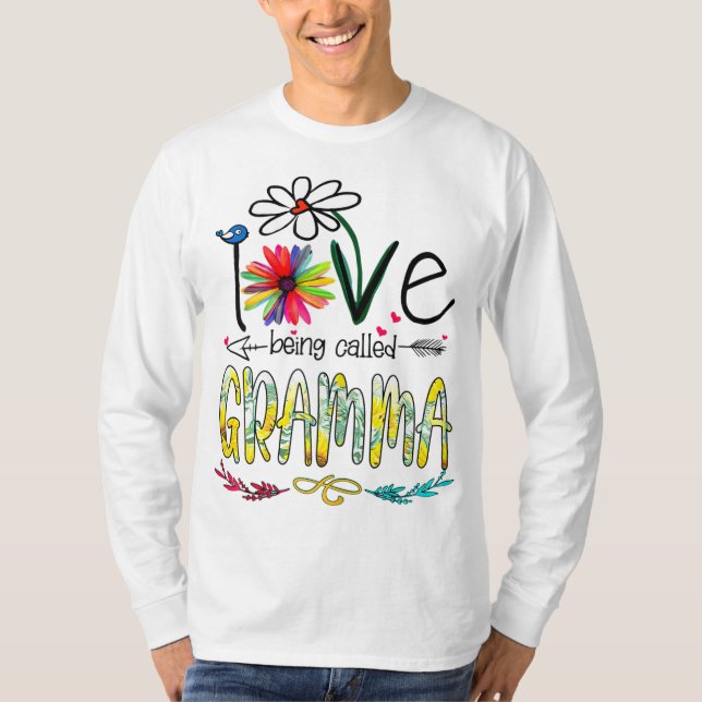 Jag Kärlek heter Gramma SunblommFunny Mor T Shirt (Framsida)
