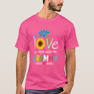 Jag Kärlek heter Grammy Funny Sunblommny Mor" T Shirt