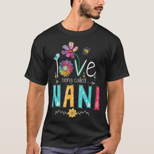 Jag Kärlek heter NANI Mimi Grandma Mammor T Shirt (Framsida)
