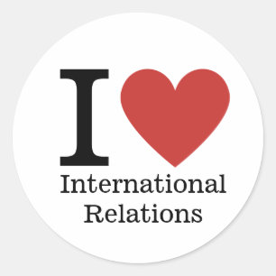 JAG ❤️ Kärlek Internationell Relations STICKER Runt Klistermärke