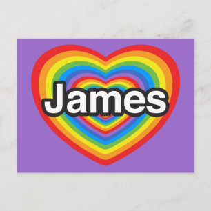 Jag kärlek James. Jag kärlek er James. Hjärta Vykort