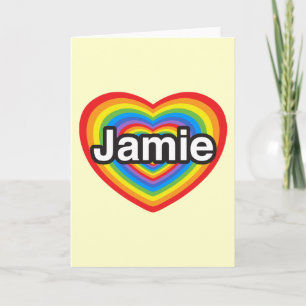 Jag kärlek Jamie. Jag kärlek du Jamie. Hjärta Kort