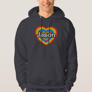 Jag kärlek Jason. Jag kärlekar dig Jason. Hjärt Hoodie