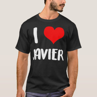 Jag kärlek JAVIER valentine dams hjärta T Shirt