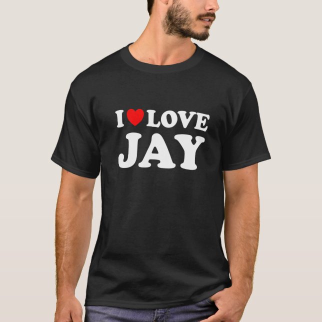 Jag Kärlek Jay I Heart Jay T Shirt (Framsida)