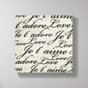 Jag Kärlek, Je t'aime, Wrapped Canvas