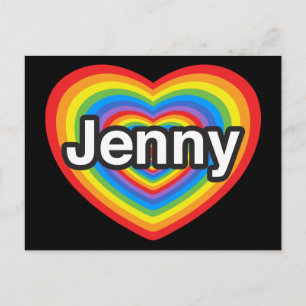 Jag kärlek Jenny. Jag kärlek dig Jenny. Hjärta Vykort
