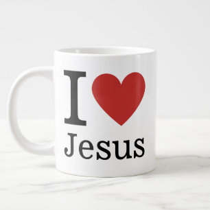 Jag ❤️ Kärlek Jesus ANPASSADE Jumbo Mugg